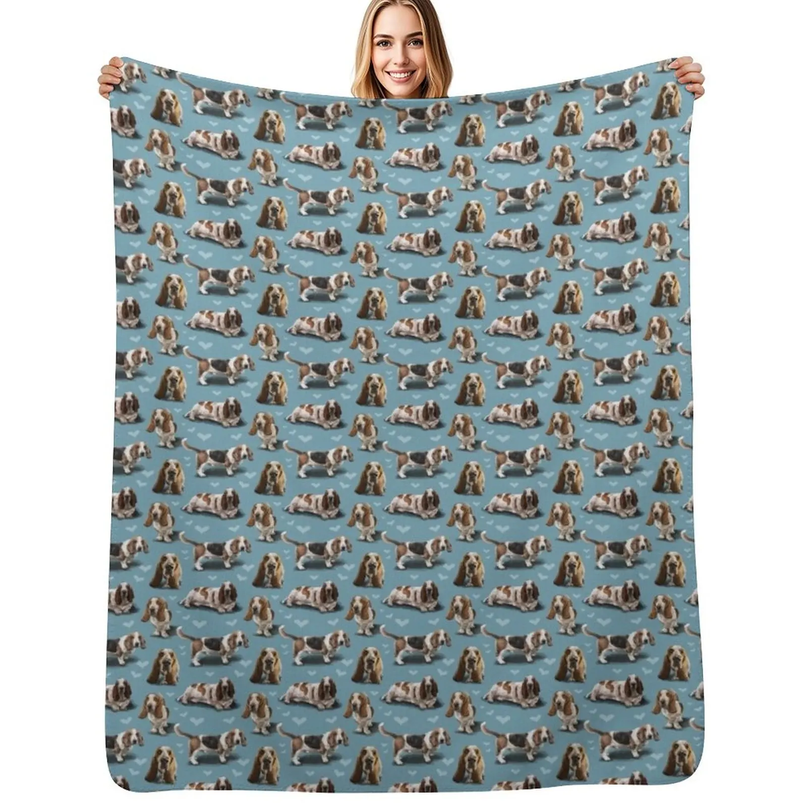 

The Basset Hound Throw Blanket Cute Plaid Winter beds Thermals For Travel Extra Large Throw Blankets
