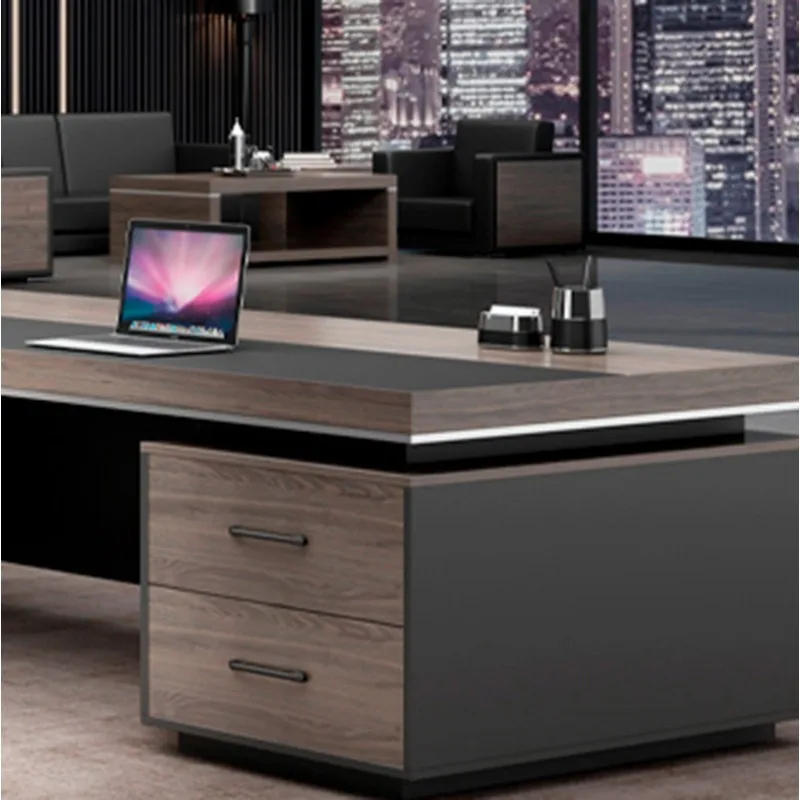Bureau de travail en bois pour bureau exécutif, poste de travail debout, moniteur de réception, fournitures de bureau compactes Scrivania Ufficio