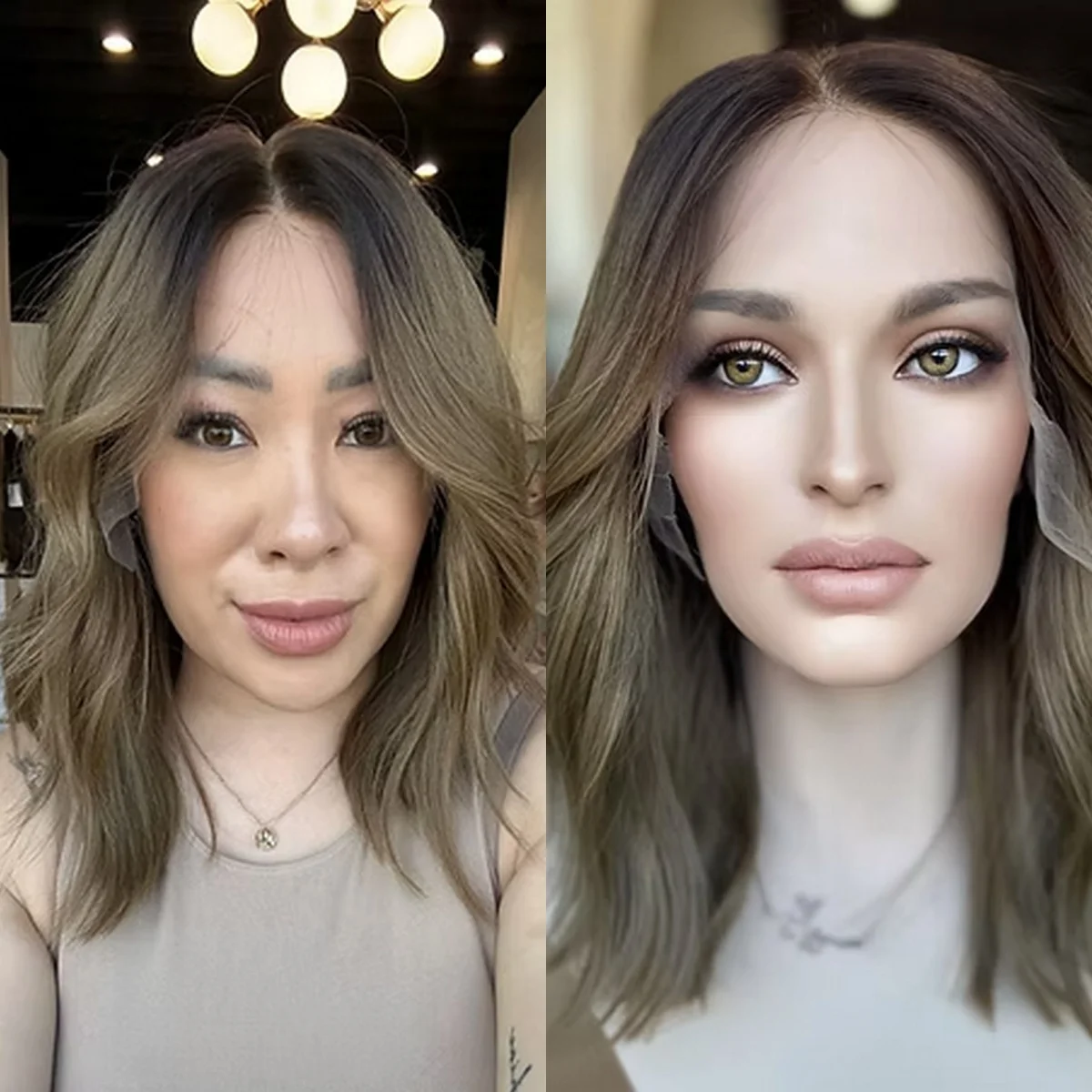 

Ombre Caramel Brown Original Factory Cheap Wigs On Clearance Sale Shoulder Natural Wave Glueless Wigs Synthetic Hair Daily Use