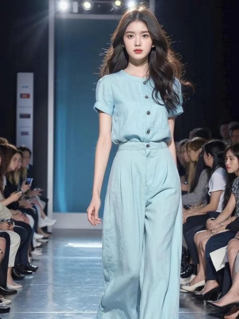 

Новый элегантный модный летний женский костюм с круглым вырезом и коротким рукавом, однобортная рубашка, топ + широкие брюки, комплекты из двух предметов