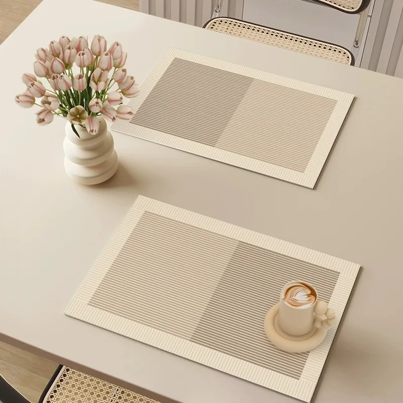 European Style Minimalist Dining Mat,Waterproof Oil Resistant Table Mat,Leather Hotel Light Luxury Style Western Decoration Mat