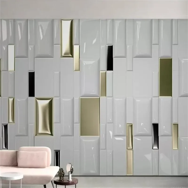 

Фотообои на заказ, 3d стерео, фрески, современная мода, квадратные, геометрические фигуры, мягкая сумка, фон для детской комнаты, обои