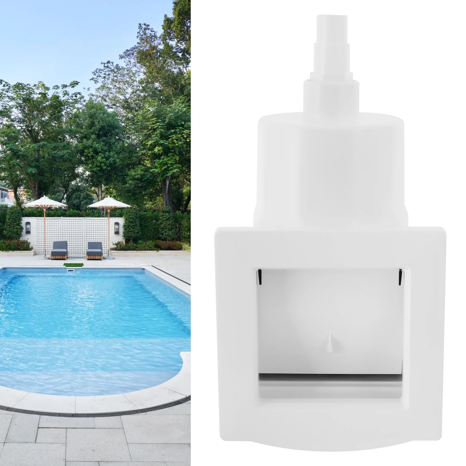 Ensemble complet d'écumoire de piscine intégrée de qualité supérieure, écumoire de piscine murale avec panier filtrant