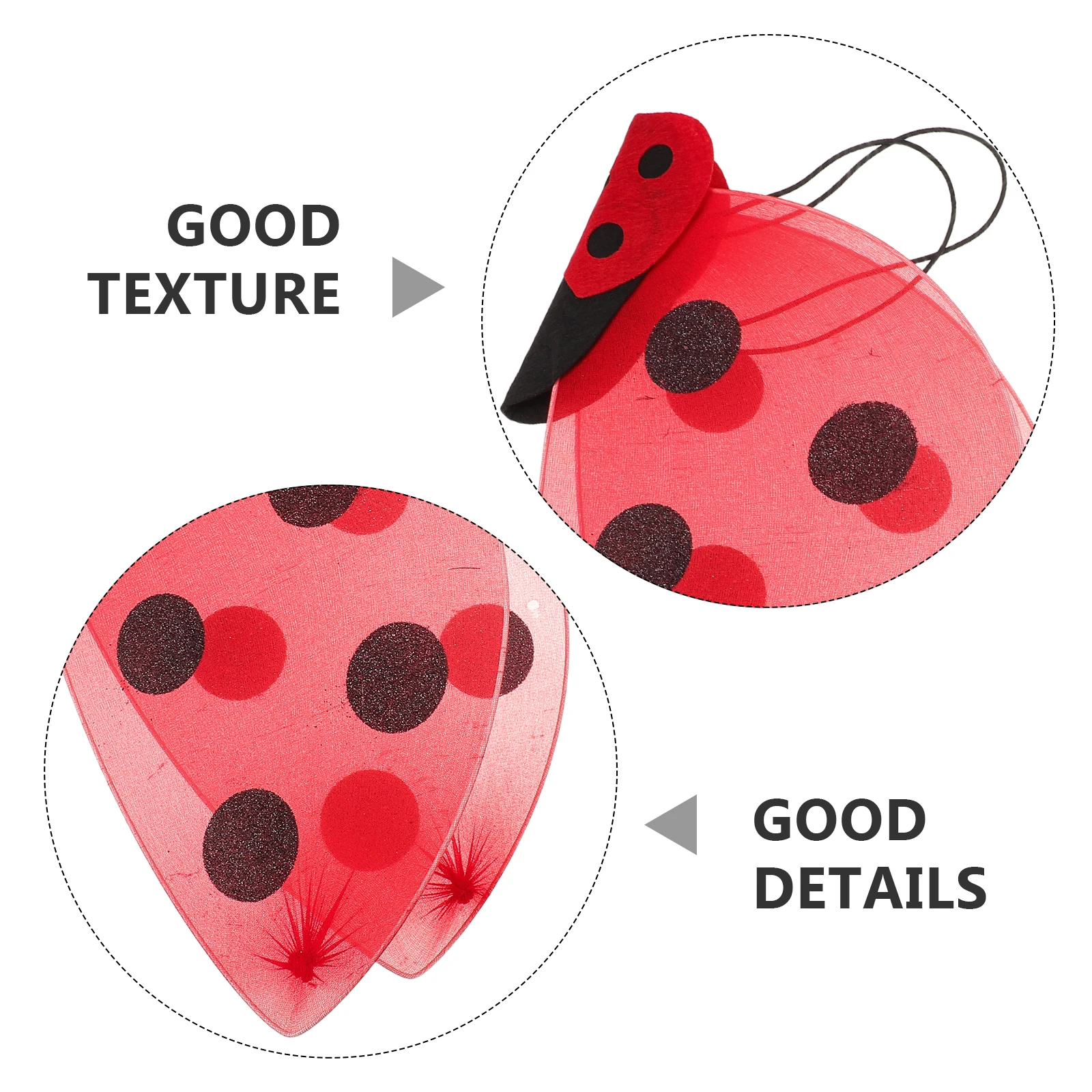 Accessorio per costume pieghevole per bambini con ala di coccinella per feste in maschera di Halloween, abiti per ali cosplay per ragazze
