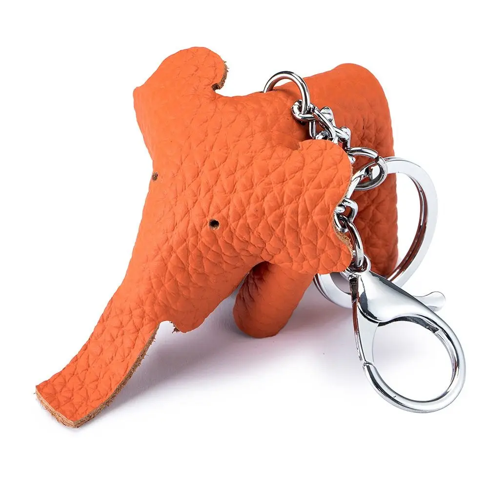 Funny Genuine Leather Lucky Elephant Keychain Gift Multiple Styles Key Chain Handmade DIY Backpack Accessories Key