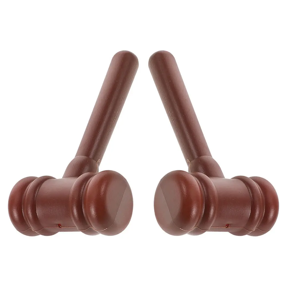 

2pcs Judge Gavel Plastic Mallet For Role Play Lawyer Dress Up Game Fun Prop Party Favor Courtroom Accessory