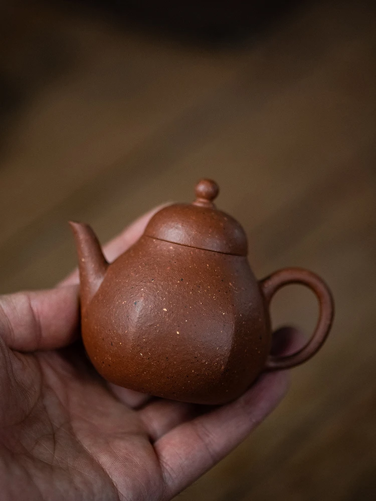 

Authentic Huanglongshan Old Zhu Clay Hexagonal Pear Shaped Pot Handmade Purple Small Tea Single Person Double