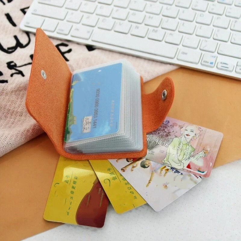 Card Holder With Multiple Card Slots Secure Snap Closure For Daily Carry Travel Business Use