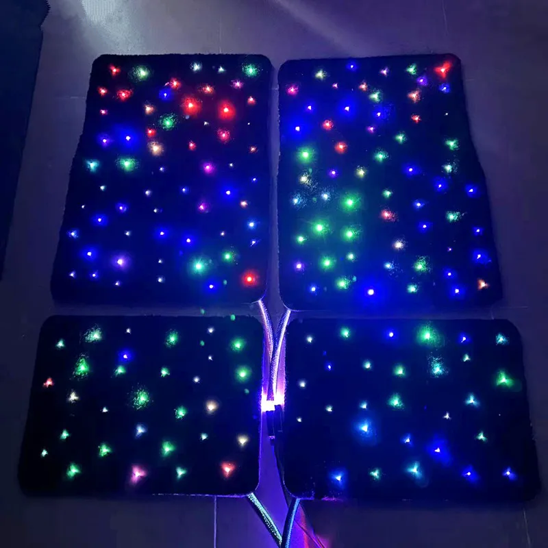 Starlight Car Mats Optical Rug Light Led Fiber Optical Lights Car Mats Star Light up Floor Mat for Car