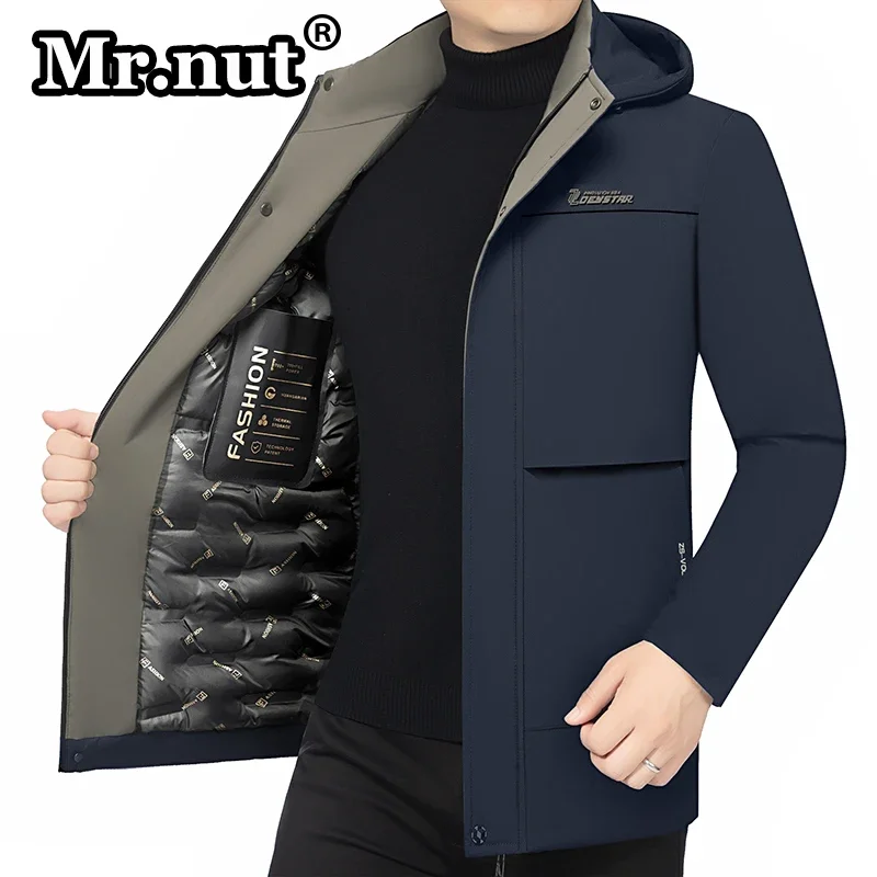 Mr.nut Winter Thermal Cotton-padded Jacket Men Clothing Hooded Thickening Outdoor Jackets Windbreak Quality Male Coat Trend Tops