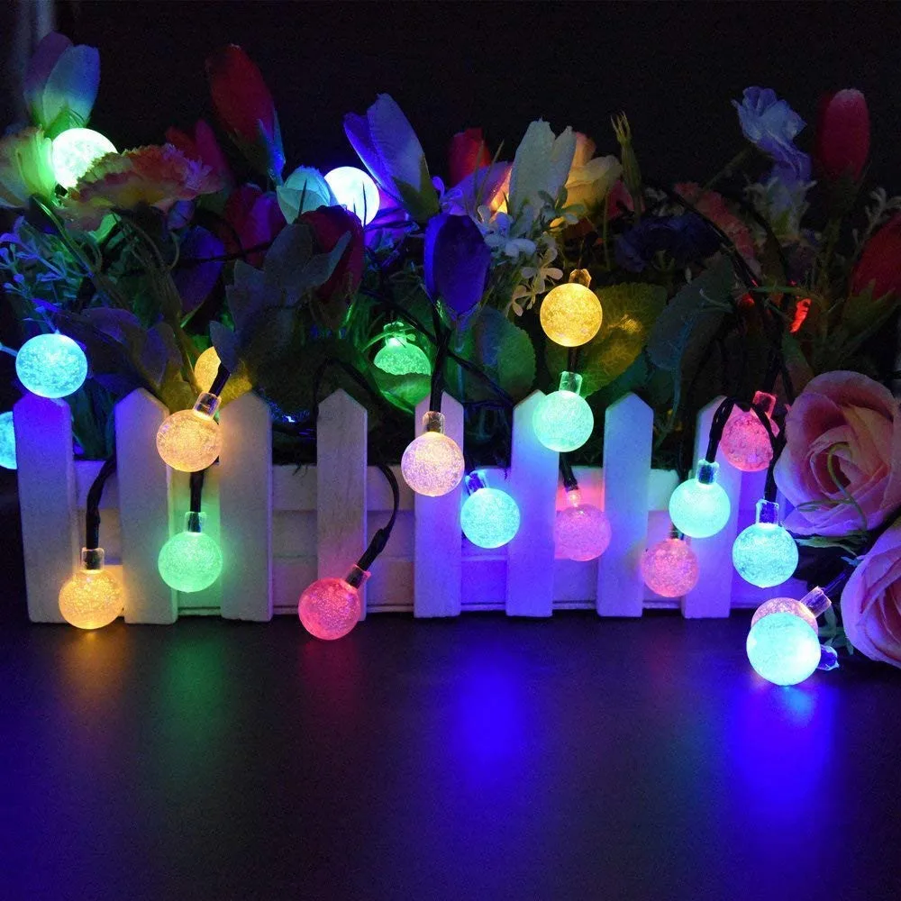 Imagem -04 - Impermeável Solar String Lights para a Decoração do Jardim Bola de Cristal Guirlanda ao ar Livre Natal 50 Led