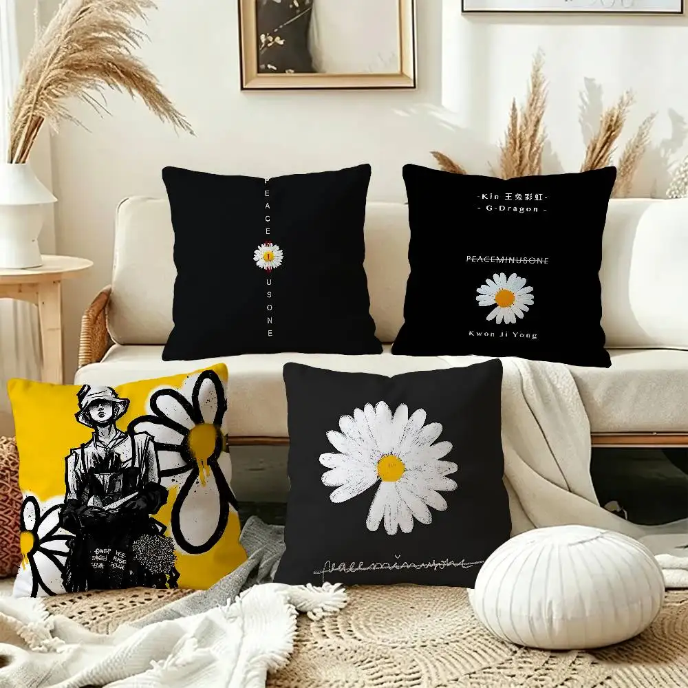 G-Dragon Daisy P-Peaceminusone Office Cushion Pillowcase Car Cushion Cover45X45CM Lumbar Pillowcase Sofa Pillowcover
