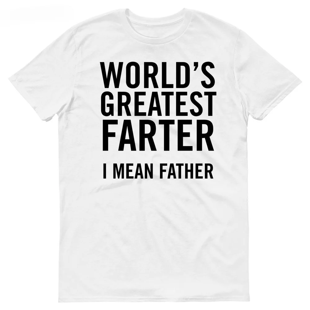 Men Tee Shirt Tops Short Sleeve Cotton Fitness T-Shirts Worlds Best Farter I Mean Father Mens Best Dad T-Shirt Father's Day new