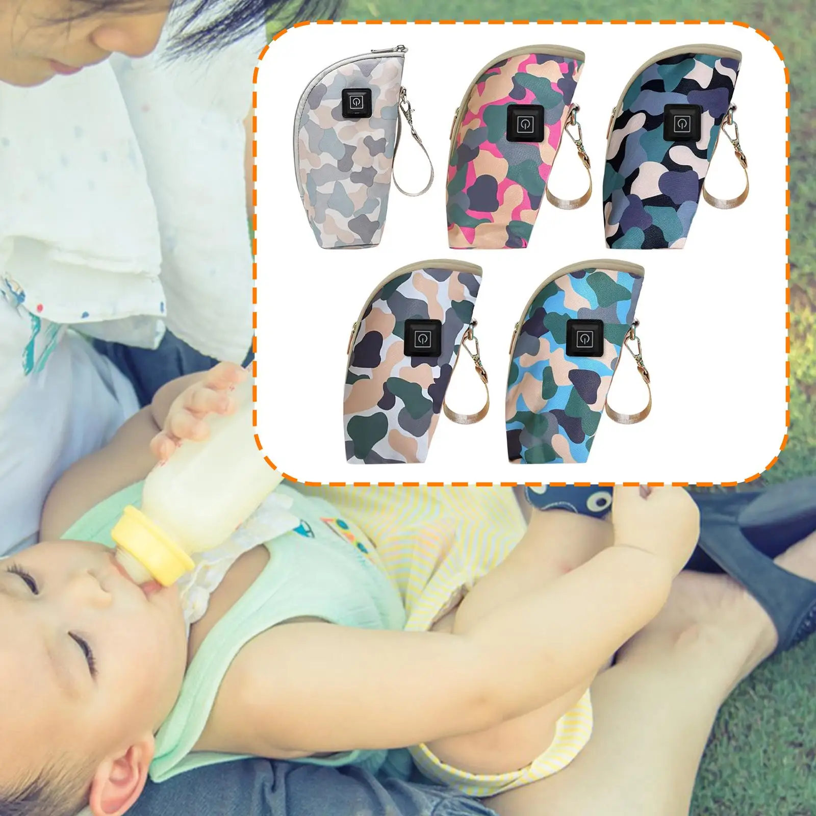 

Kids Bottle Warmer Bag Portable Zipper Closure Thermal Sleeve Milk Keeper Adjustable Temperatures Breastmilk Bottle Heater