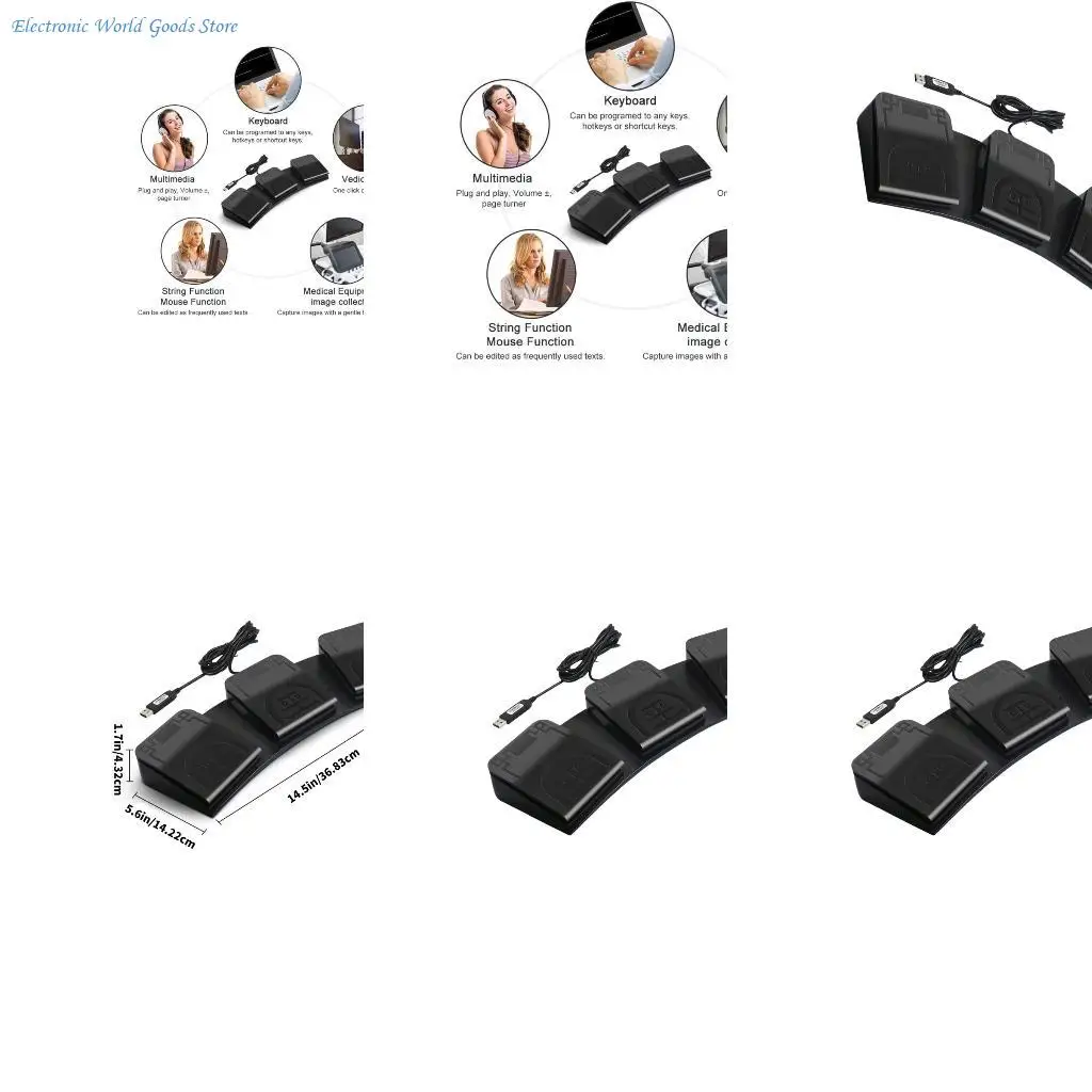 

A3PD USB Triple Pedal For Keyboards Action And Mouse Functions for Computer Control
