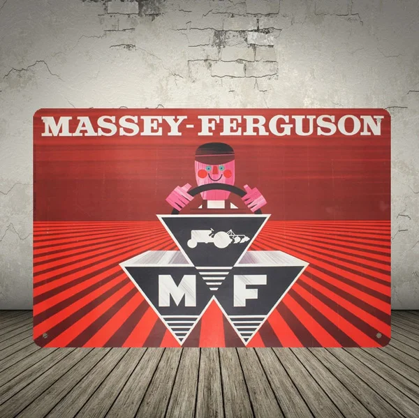 Massey Ferguson Locomotive Retro Metal Tin Sign Poster Plaque Bar Pub Club Cafe Home Plate For Wall Decor Art Home Decora