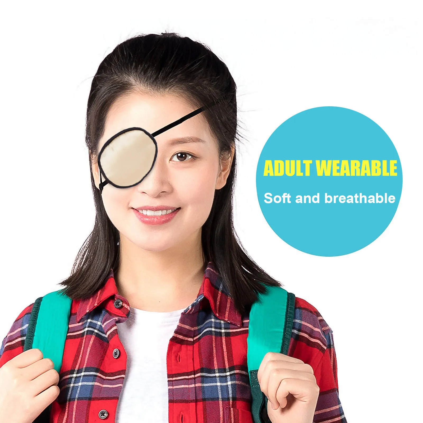 

2Pcs Silk Eye Patches Adjustable Elastic Strap Eye Patch Amblyopia Strabismus Eye Protection