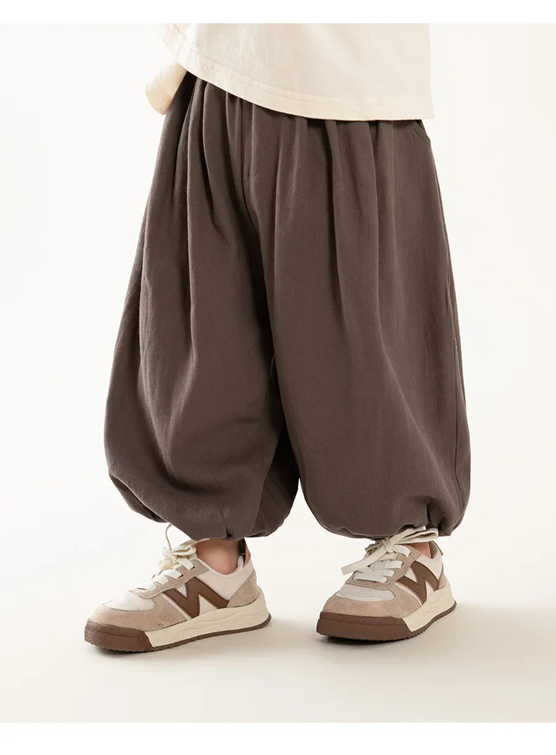 2026 Kinder Jungen Baumwollhosen RAISE Frühling Kleinkind Jungen Lockere Haremshosen Kleinkinder Jungen Einfarbige Hosen mit Elastischem Bund – Detail 5