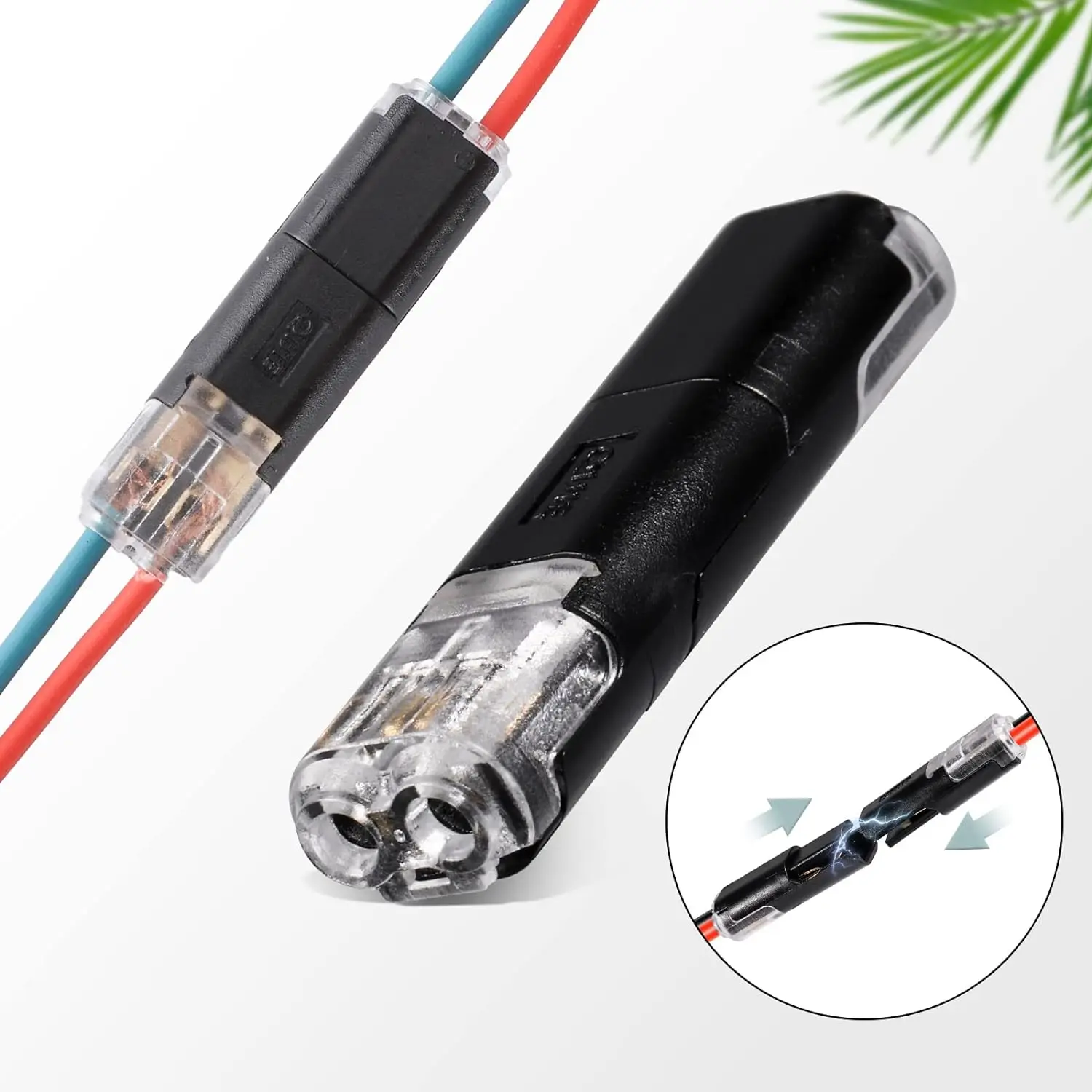 20PCS Pluggable LED Wire Connectors 2 Pin 2 Way Toolless Spring Wire Connectors Without Wire-Stripping Compact Wiring Connectors