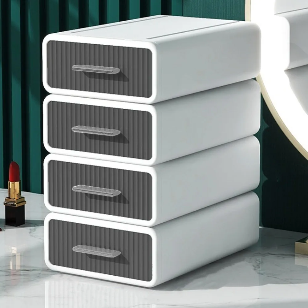 Plastic Desktop Storage Box Stackable Cosmetics Stationery Table Organizer Underwear Necklaces Office Storage Cabinet School