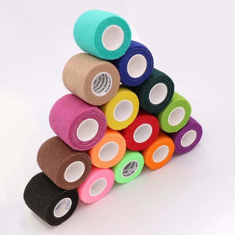 10 pcs Colorful Sports Self Adhesive Elastic Bandage Wrap Tape Elastoplast For Knee Pads Finger Ankle Palm Aid Kit Pet Tool Warm