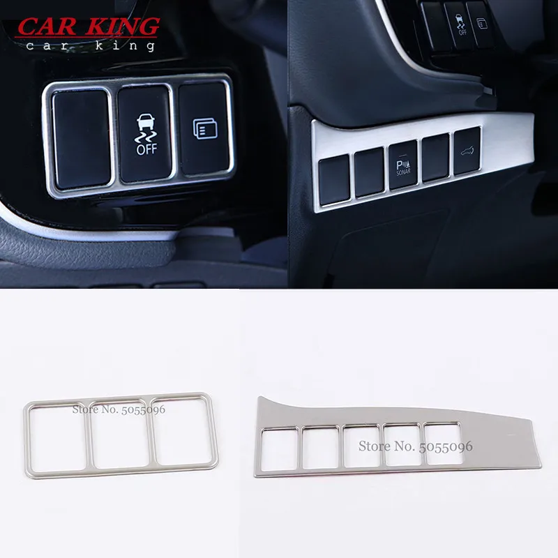 

For Mitsubishi Outlander 2014 2015 2016 Stainless steel Car Headlamps Adjustment Switch Cover Trim Styling Accessories 2pcs