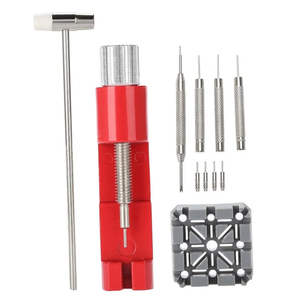 

11Pcs Watch Band Link Pin Remover Kit Professional Sturdy Metal Repair Tool Set for Watchmakers Watch Repair Hammer