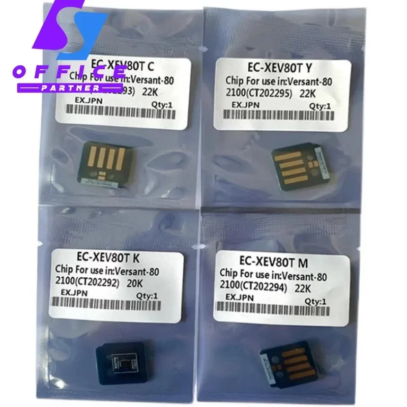 4pcs Toner Chip 006R01642 006R01643 006R01644 006R01645 for Xerox Versant 80 180 2100 3100 V180 V2100  Press Cartridge Chips