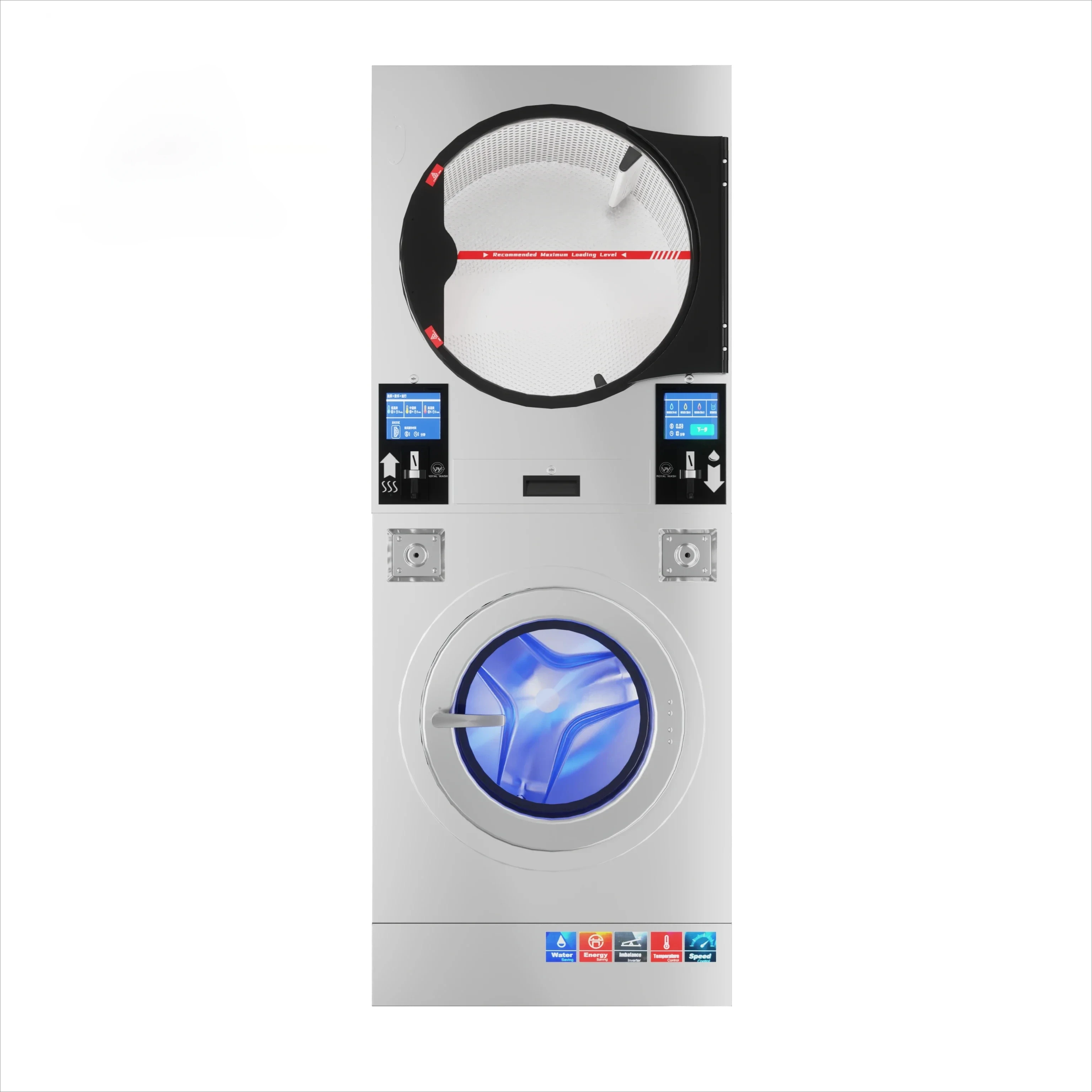 Washer-dryer, 10 Kg To 22 Kg, Gas/electric, Stackable, Stainless Steel Self-service Laundries/hotels