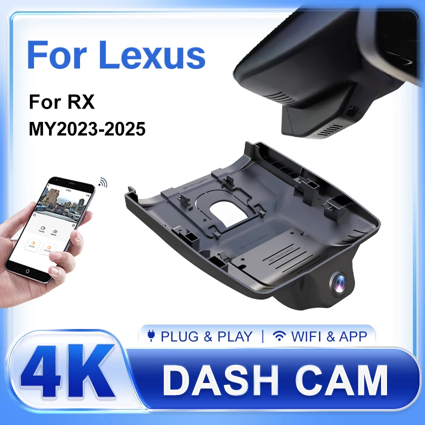 For Lexus RX AL20 2023 2024 2025 Plug and Play 4K Dash Cam For Car Camera Video Recorder Dashcam Car DVR WIFI APP Control