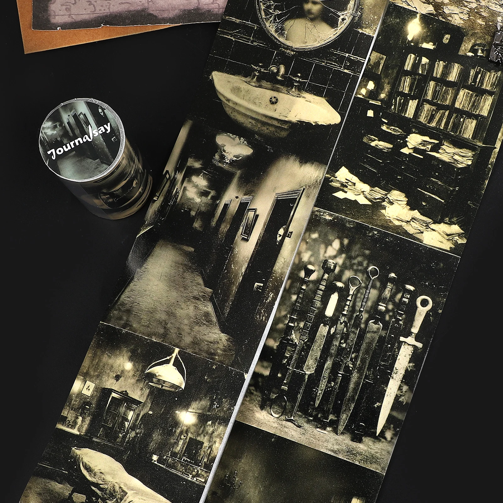 

Винтажная клейкая лента васи с изображением ландшафта призрачной психиатрической больницы, 80 мм*200 см, для творчества, скрапбукинга и оформления дневников