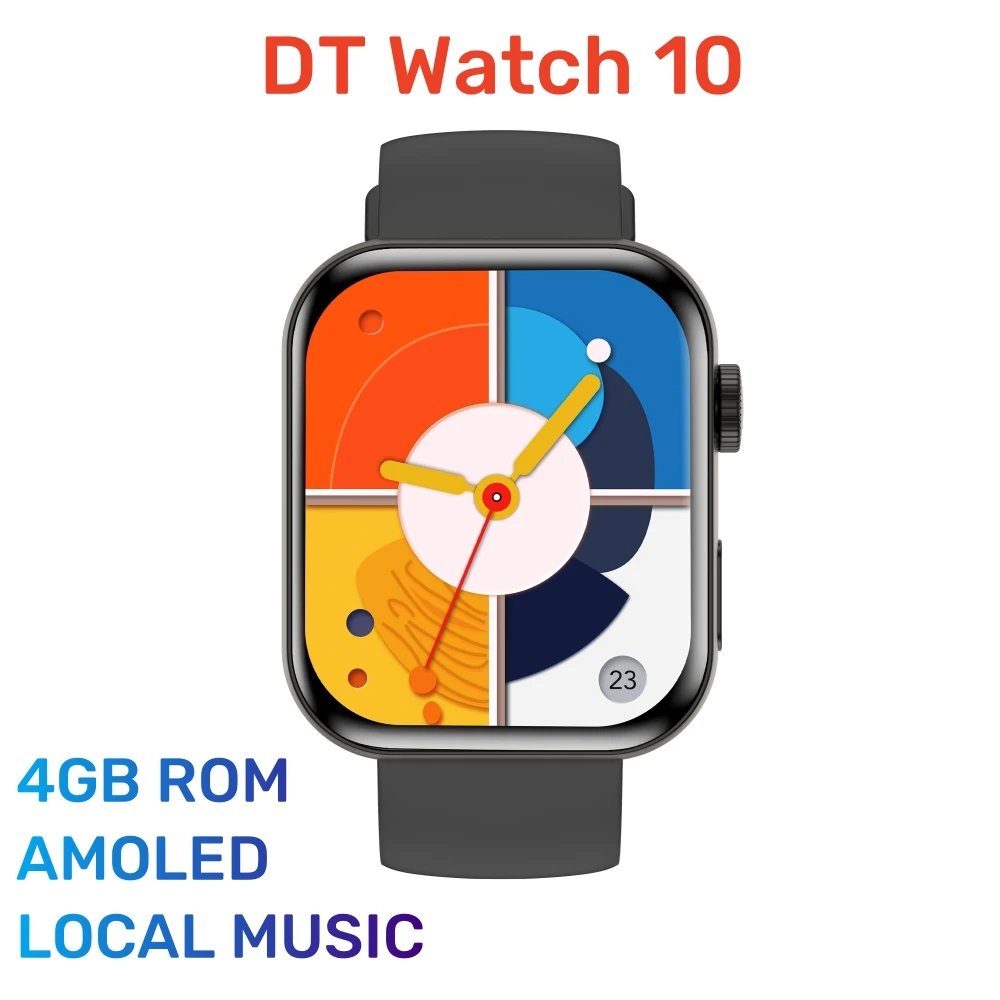 DT Watch 10 Smart Watch Men 4GB AMOLED Video Music AOD Fitness Tracker Women Series X Smartwatch for iOS Android