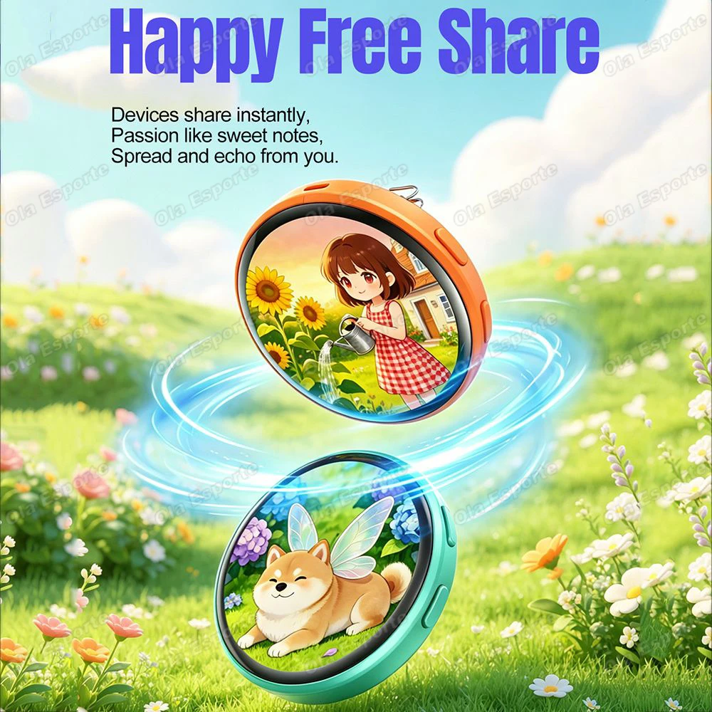 New Anime Dynamic Electronic Badge Display Pin 1.5inch Touch Screen Anime E-Badge for Game Peripherals for Otaku Fans Friends M3