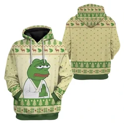 Funny Sad Frog 3D Printed Hoodies For Men Clothes Frog Pepe Graphic Sweatshirts Animal Feels Bad Man Hoody Women Pullovers Tops