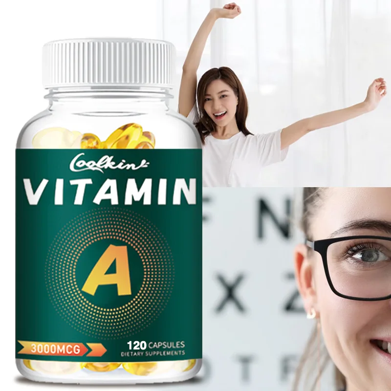 

Organic Vitamin A Capsules - Support Healthy Skin, Eye and Immune System Function Non-GMO 120 Capsules