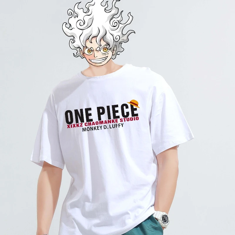 Novo algodão puro uma peça japonês na moda marca animação periférica luffy assab de manga curta masculino e feminino verão camiseta