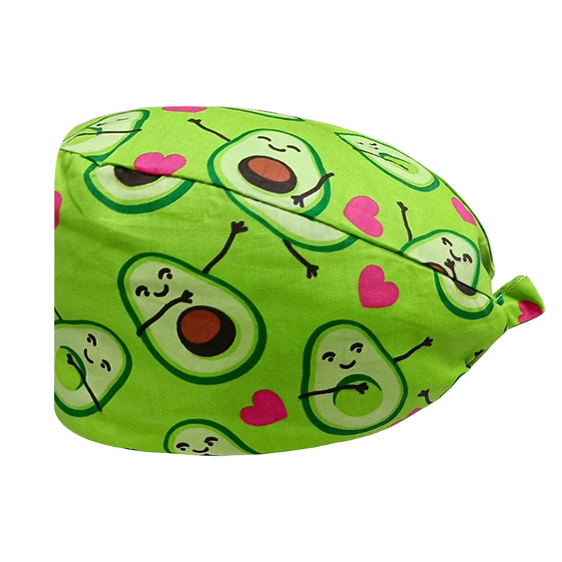 Gorro de trabajo con banda para el sudor para hombre y mujer, uniforme de enfermera, gorro de Hospital, Color sólido