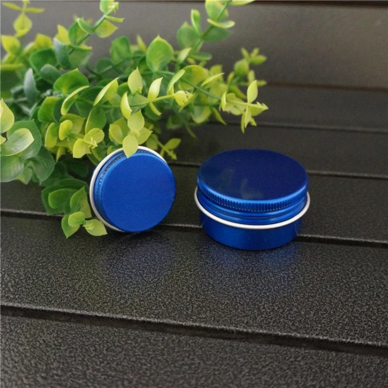 10/30g Runde Leere Aluminium Box Metall Zinn Dosen 30ml DIY Blau Kosmetische Creme Tragbare Behälter Nachfüllbare glas Tee Aluminium Topf