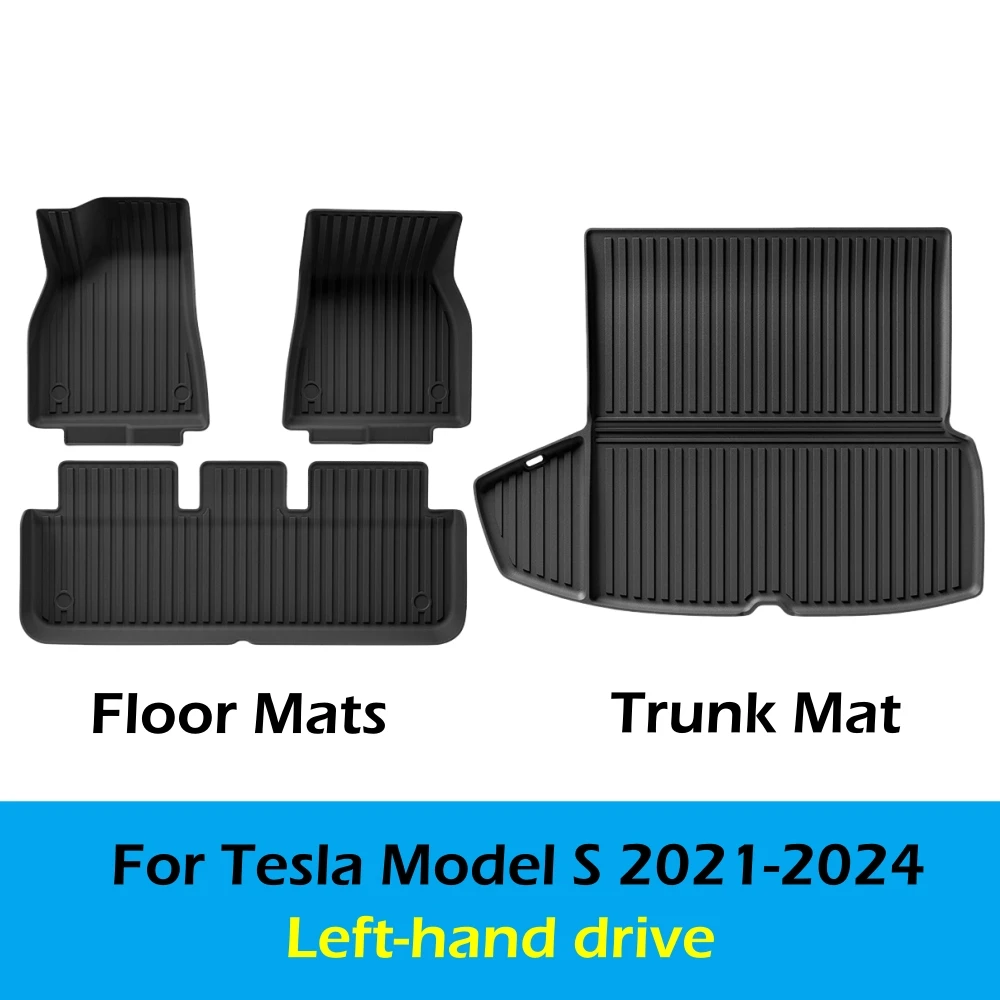 Für Tesla Model S Plaid 3D-Material Kofferraumauskleidung Allwetter-Autoteppiche Rutschfeste Kofferraummatte Bodenteppiche Maßanfertigung 2021-2024 – Detail 10