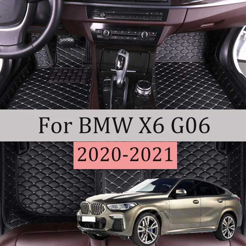 

Custom Leather Car Floor Mats For BMW X6 G06 2020 2021 Automobile Carpet Rugs Foot Pads Interior Accessories