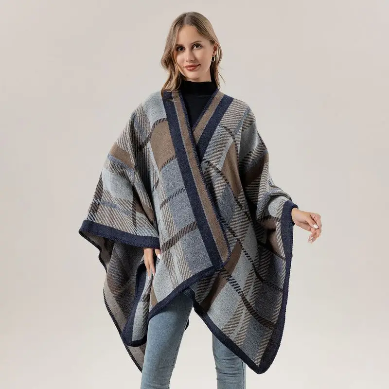 New style scarf, women's travel shawl, jacquard split cape.