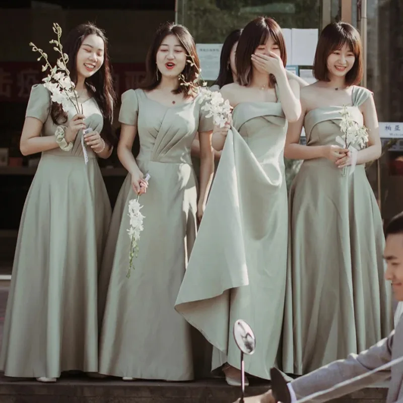 Satin Bridesmaid Midi Dress Elegant Long Prom Wedding Evening Guest Party Summer Dresses for Women 2023 Casual Slim vestidos