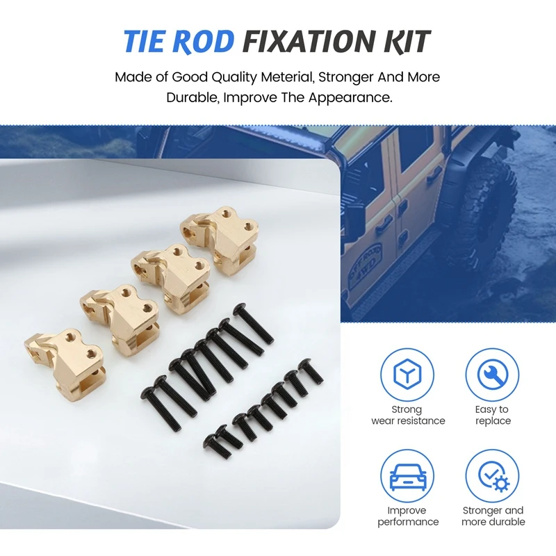 RC Car Upgrade Brass Tie Rod Fixation Kit For MJX H8H 1/10 YK4102 YK4103 YK4104 YK4106 YK4082 YK4083 RC Car Upgrade Part