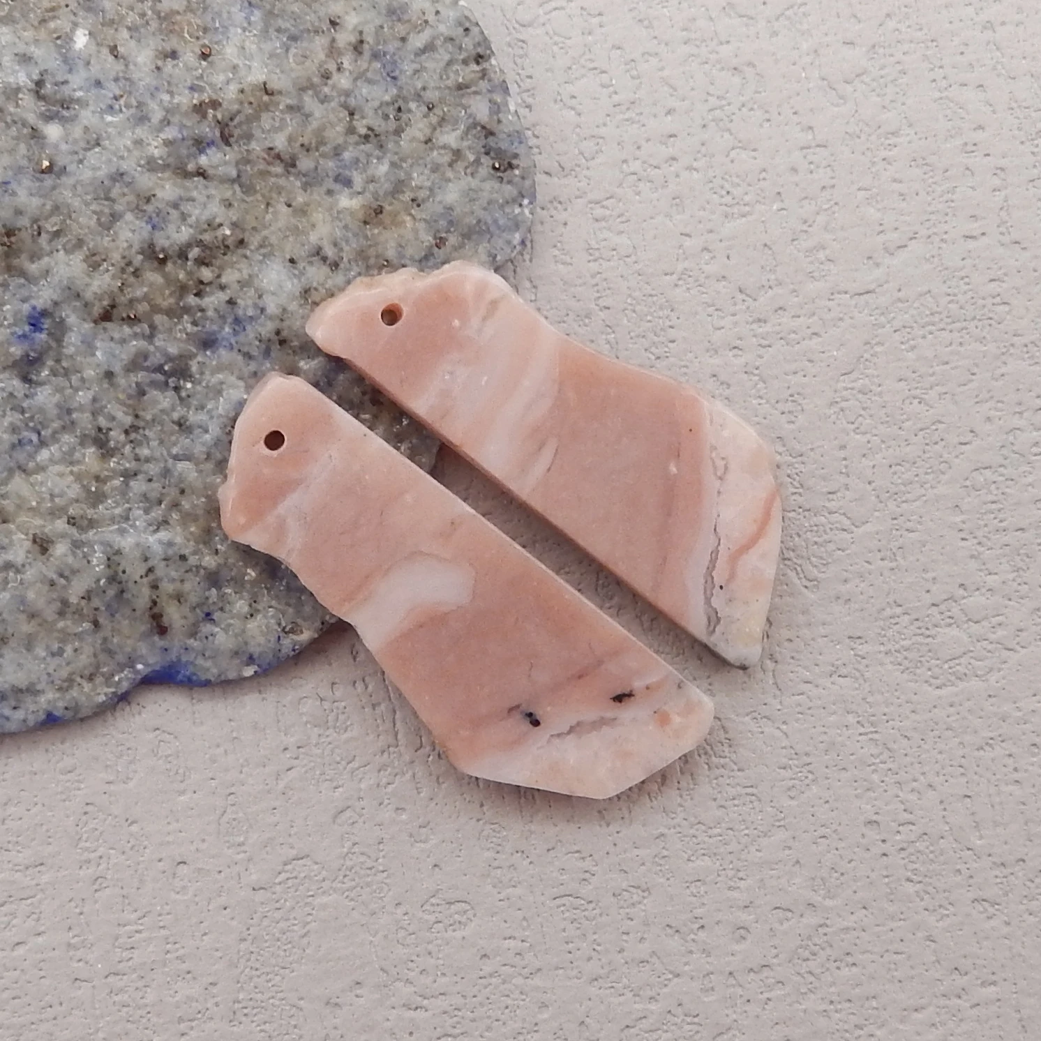 Natural Stone Pink Opal Nugget Earring Beads,Fashion Jewelry DIY Gemstone Earrings Accessories For Women 35x13x3mm 5g