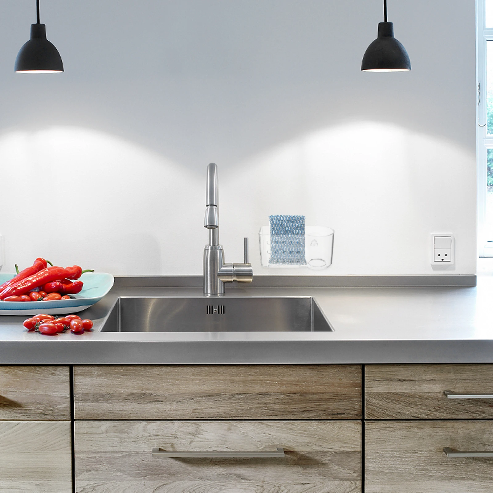 

Kitchen Sink Sponge Holder Suction Cup Multi-Functional Drainage Rack For Bathroom Kitchen Storage Organizer Basket