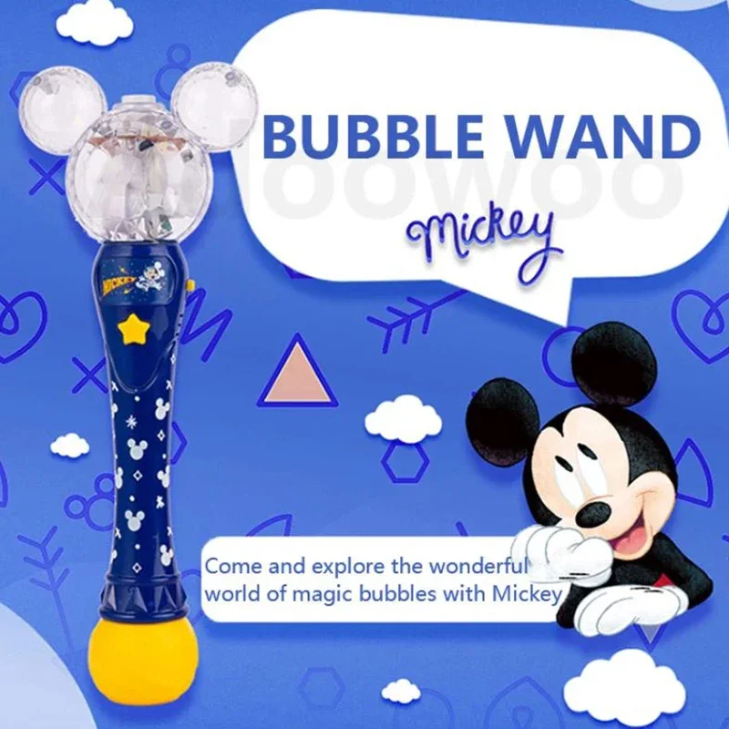 Disney bonito Frozen Windmill Bubble Stick Iluminação Automática Música Fairy Stick Bubble Toy Girl Toy sem bolha líquida