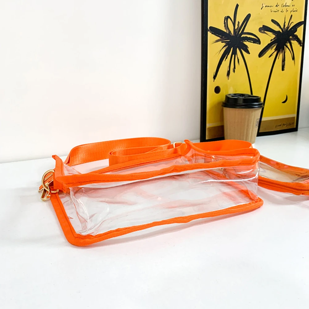 Bolsa de ombro feminina casual transparente embreagens zip fechamento shopper saco alças de ombro ajustáveis bonito sacos de dinheiro meninas saco