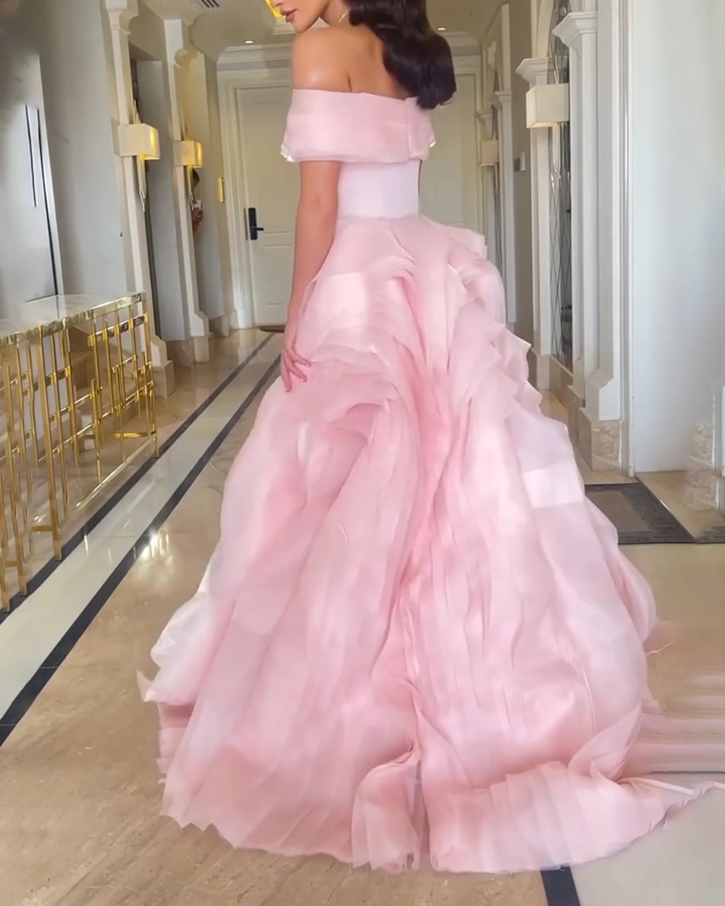 FOLOBE Off-shoulder roze avondjurk bescheiden zeemeermin ruches mode galajurk voor vrouw bruiloft feestjurk op maat