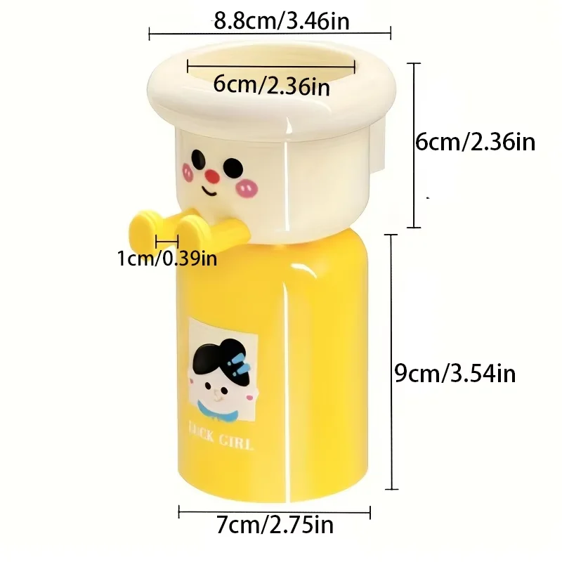 Cartoon Punch Free Wall Mounted Toothbrush Holder Magnetic Upside Down Mouthwash Cup Portable Bathroom Storage Organizer Rack ﻿
