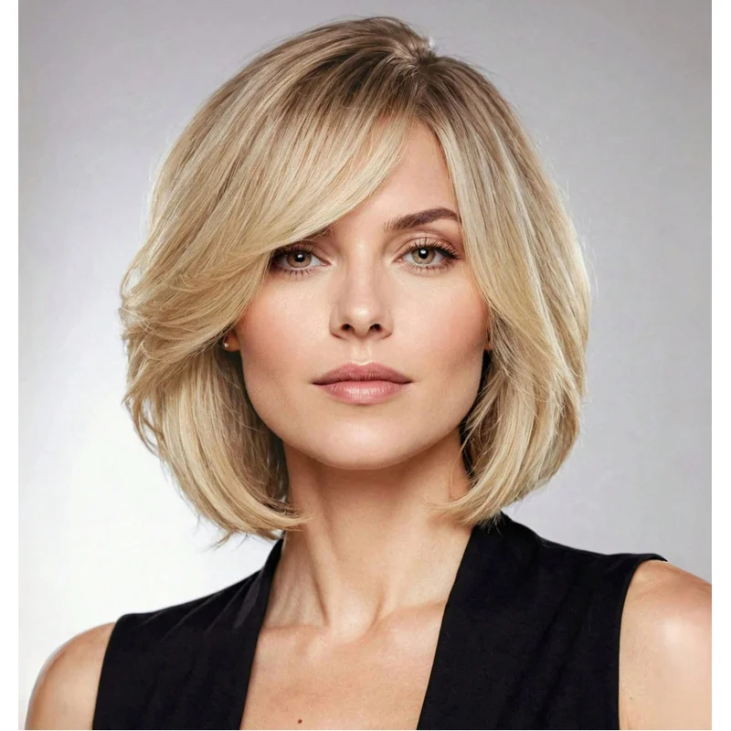 

Светлые синтетические короткие боб прямые натуральные полные волосы парики для женщин